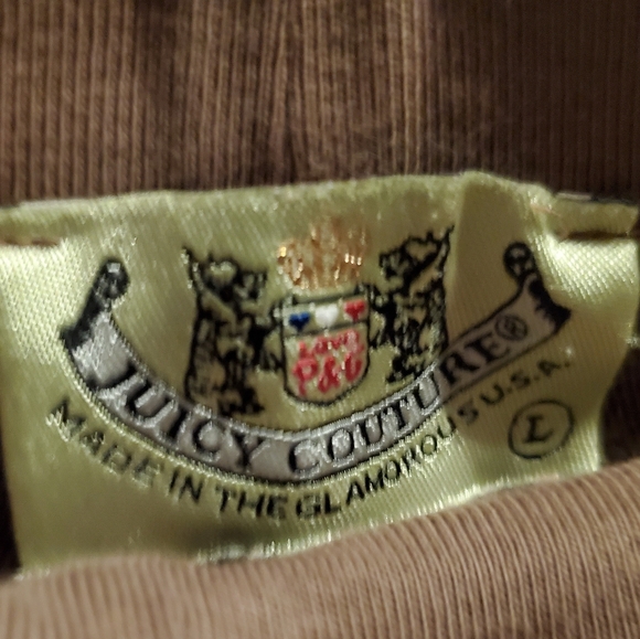 Juicy Couture Brown Velour Snap Back Pockets Brown Velour Pants! (L) - Picture 3 of 5